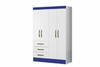 Wardrobe Sino 816440.4 4 Doors With 3 Drawers  182*119*47Cm White Flex (Limited 3 Months Warranty)