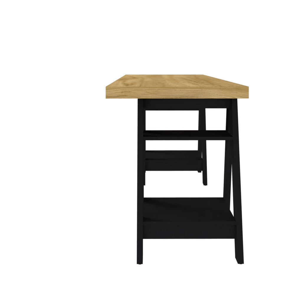 Office Table Art 6057 Desk  135*60*75Cm Elm/Black  (Limited 3 Months Warranty)