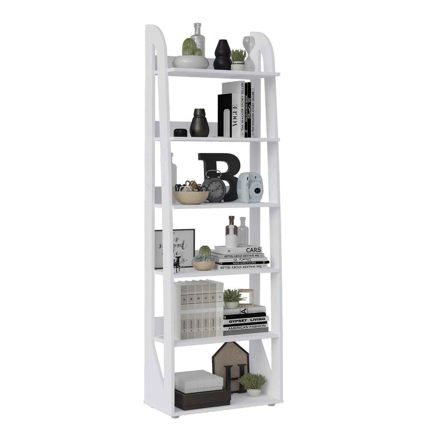 Bookcase Floripa 4363 6 Shelves  60*30*183.5Cm White (Limited 3 Months Warranty)