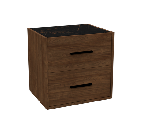 Nightstand Rome 2 Drawers Walnut (Limited 3 Months Warranty)