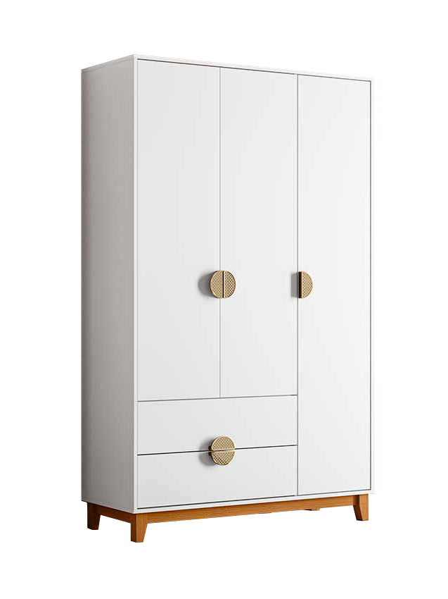 Wardrobe Ipe 196-135 3 Doors With 2 Drawers  120*195*47Cm Cinnamon/White (Limited 3 Months Warranty)