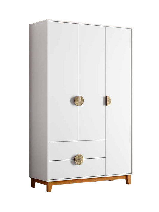 Wardrobe Ipe 196-135 3 Doors With 2 Drawers  120*195*47Cm Cinnamon/White (Limited 3 Months Warranty)