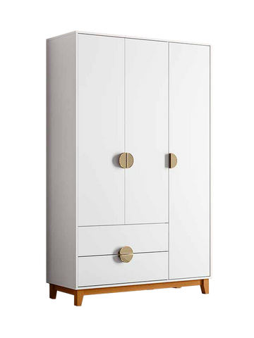 Wardrobe Ipe 196-135 3 Doors With 2 Drawers  120*195*47Cm Cinnamon/White (Limited 3 Months Warranty)