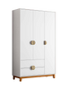 Wardrobe Ipe 196-135 3 Doors With 2 Drawers  120*195*47Cm Cinnamon/White (Limited 3 Months Warranty)
