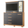Dresser Ilhabela 18183-307 2 Doors With 4 Drawers  139*169*39Cm Freijo/Titatium  (Limited 3 Months Warranty)