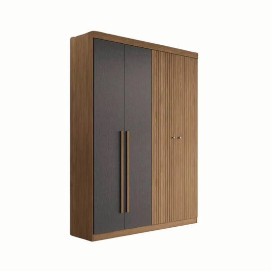 Wardrobe Buriti 162448P 4 Doors  Jatoba/Grafite  (Limited 3 Months Warranty)