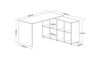 Office Table Nero 6079 8 Spacious Niches  140.3*130*75.4Cm Black (Limited 3 Months Warranty)
