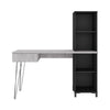 Office Table Fusion 6277 One Drawer With 2 Shelves  137.8*60.3*141.2Cm Concrete / Black  (Limited 3 Months Warranty)