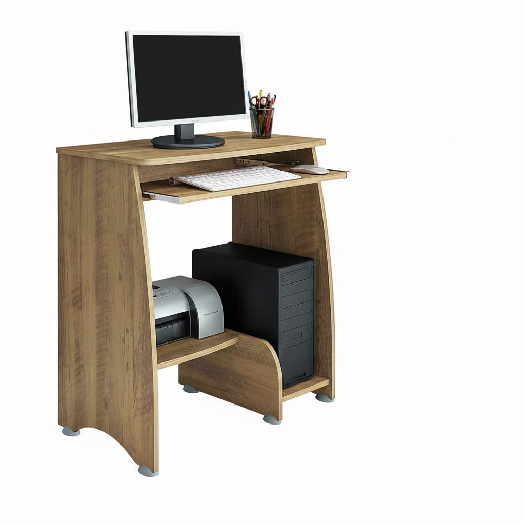 Office Table Pixel 3802 Computer Desk With Cpu Space And Keyboard Slides  69*40*74.5Cm Pine (Limited 3 Months Warranty)