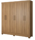 Wardrobe Pratico 63020/134 6 Doors With 3 Drawers 201*212*47 cm  Almond ( Limited 3 Months Warranty)
