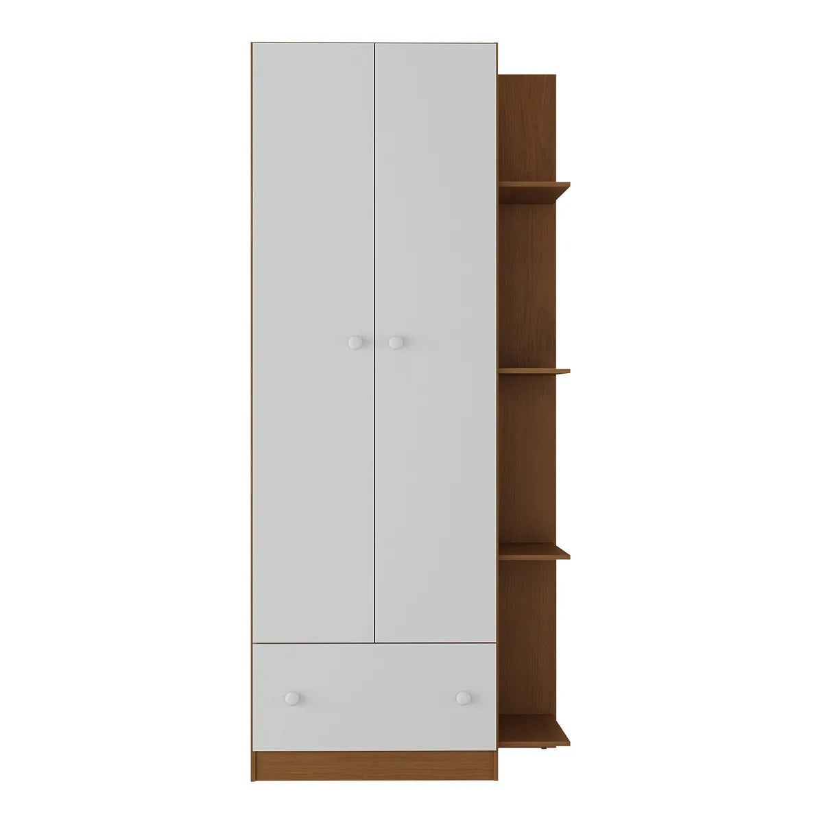 Wardrobe Mp4236 2 Doors With 1 Drawer  181.5*80*40Cm Wooden/White  (Limited 3 Months Warranty)