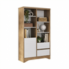 Bookcase Space 6258 2 Drawers With 1 Door  90*35.2*152.7Cm Elm/ White  (Limited 3 Months Warranty)