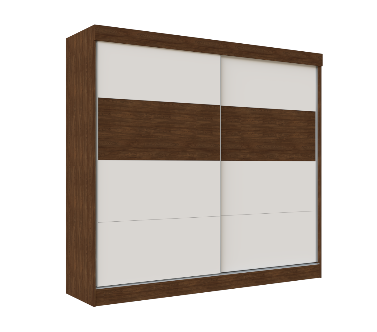 Wardrobe Belfast 2Sliding Doors Walnut (Limited 3 Months Warranty)