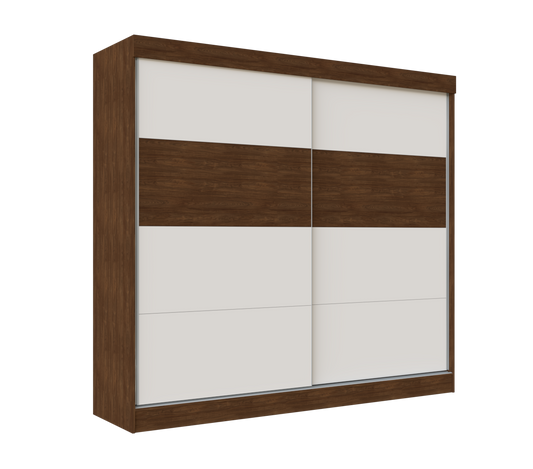 Wardrobe Belfast 2Sliding Doors Walnut (Limited 3 Months Warranty)