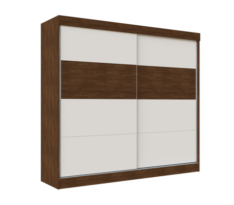 Wardrobe Belfast 2Sliding Doors Walnut (Limited 3 Months Warranty)