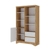 Bookcase Space 6258 2 Drawers With 1 Door  90*35.2*152.7Cm Elm/ White  (Limited 3 Months Warranty)