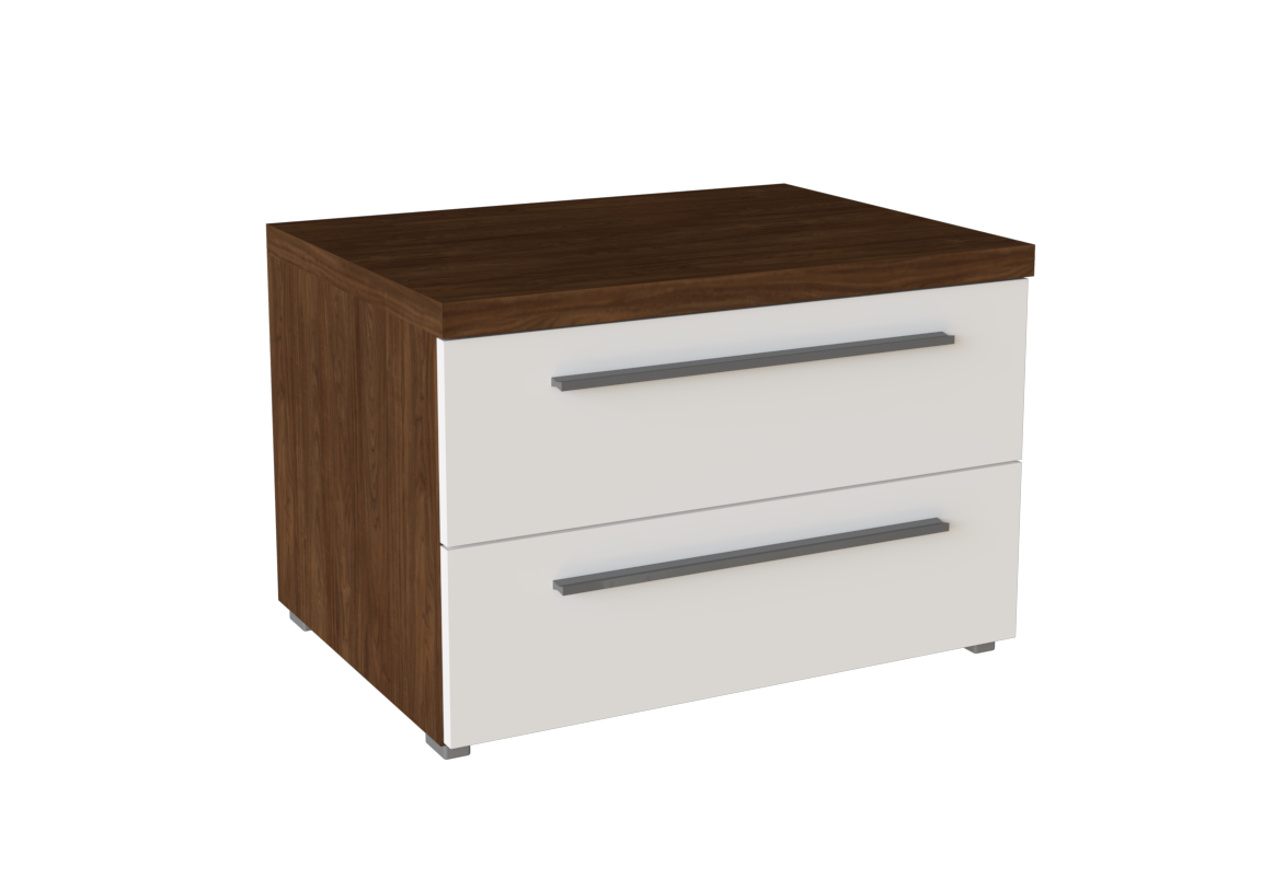 Nightstand Belfast 2 Drawers Walnut (Limited 3 Months Warranty)
