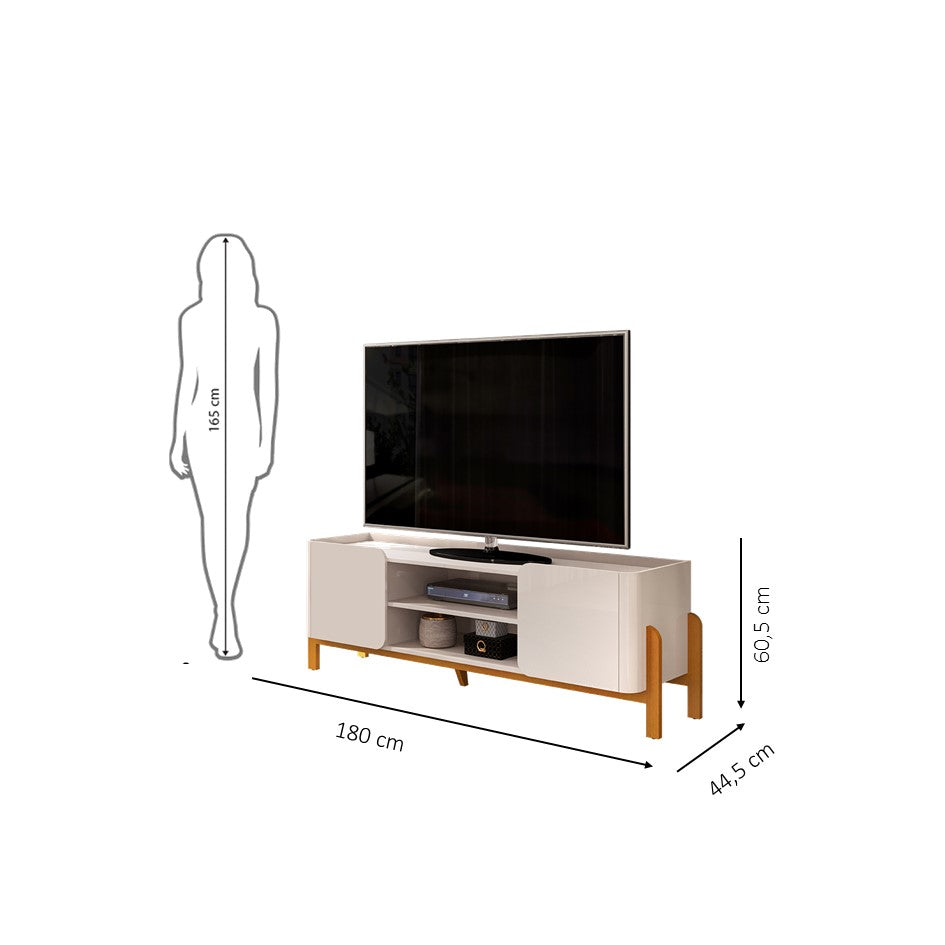 Tv Stand Cher 35790262  180*60.5*44.5Cm Off White  (Limited 3 Months Warranty)