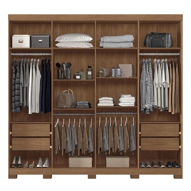 Wardrobe New Master 8.4 163248P 8 Doors With 4 Drawers  Jatoba/Grafite  (Limited 3 Months Warranty)