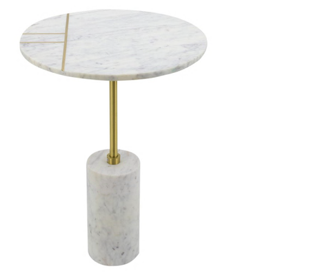 CONSOLE ACCENT TABLE A54000022 55.8CM*40.8CM*40.8CM GOLDEN / WHITE