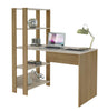 Office Table Match 4235 Four Shelves  120*63*134.5Cm Off White/Oak  (Limited 3 Months Warranty)