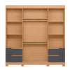 Wardrhttps://furnituremu-furnituremu.odoo.com/odooobe Vivacce 111-307 4 Doors With 4 Drawers  212*217*47Cm Freijo/Titatium  (Limited 3 Months Warranty)