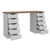 Office Table Due 6023 Desk  With 10 Drawers  136*45.4*75.3Cm Nogal/ White  (Limited 3 Months Warranty)