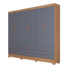 Wardrobe Vila Velha 2130R-450 6 Doors  207.0Cm*209.0Cm*47.0Cm Uv Paint Rustic Canelato / Graphite (Limited 3 Months Warranty)