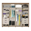 Wardrobe Titan Ref 1173 2 Sliding Doors With 6 Drawe's  263*235*55Cm Fraijo (Limited 3 Months Warranty)