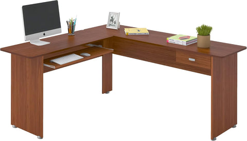 Office Table Cannes 4515 L Shape Desk With 1 Drawer Limited3 Months Warranty 150*165*73Cm Cedar