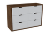 Dresser Valencia 6 Drawers White/Brown (Limited 3 Months Warranty)