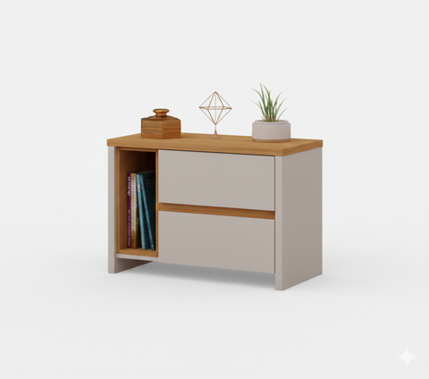 Night Stand Colore 2 Drawer  Pearl / Camaru (Limited 3 Months Warranty)