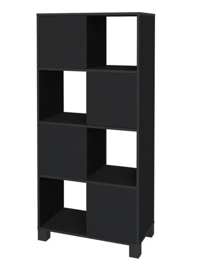Cabinet Wally 5679 4 Doors With 4 Niches  67.5*36*145Cm Black (Limited 3 Months Warranty)