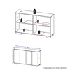 Buffet Mp3557 4 Doors  74*123*32Cm Black (Limited 3 Months Warranty)