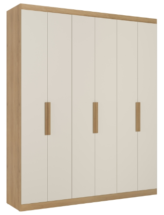 Wardrobe Milan 5866 6 doors W180*H220*D47cm   cappuccino/off white (limited 3 months warranty)