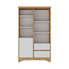 Bookcase Space 6258 2 Drawers With 1 Door  90*35.2*152.7Cm Elm/ White  (Limited 3 Months Warranty)