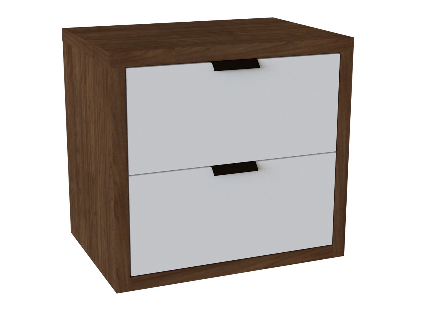 Nightstand Valencia 2 Drawers White/Brown (Limited 3 Months Warranty)