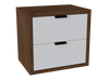 Nightstand Valencia 2 Drawers White/Brown (Limited 3 Months Warranty)