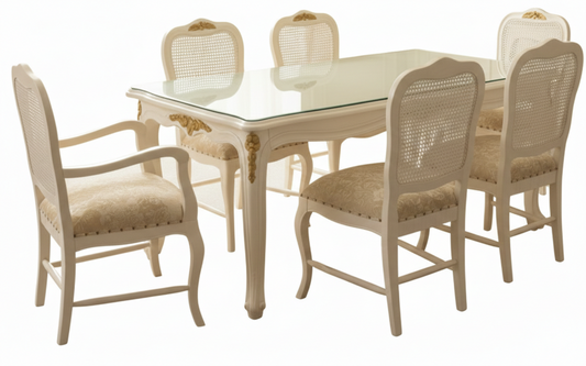 Dining Set Racoco Table + 6 Rattan Chairs Wb