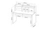 Office Table France 6124 Desk  135*60*114.5Cm Gray/White (Limited 3 Months Warranty)