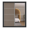 Wardrobe Mp4269.003 2 Doors With 4 Drawers  218*200*51Cm Black  (Limited 3 Months Warranty)