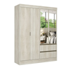 Wardrobe Milenium 5650 4 Doors With 2 Drawers  167*219*55Cm White (Limited 3 Months Warranty)