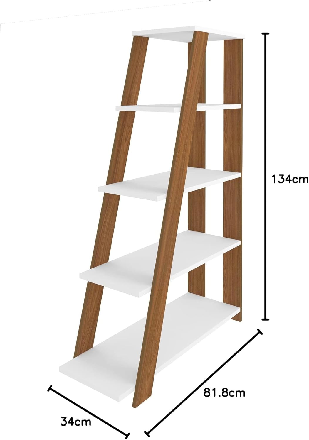 Bookcase Star 5945 4 Shelves  81.8*34.134Cm Freijo/White (Limited 3 Months Warranty)