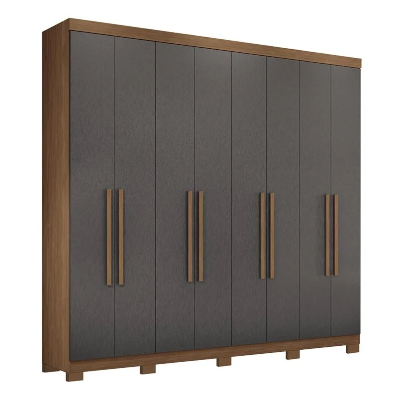 Wardrobe New Master 8.4 163248P 8 Doors With 4 Drawers  Jatoba/Grafite  (Limited 3 Months Warranty)