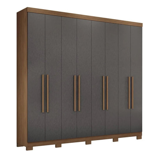 Wardrobe New Master 8.4 163248P 8 Doors With 4 Drawers  Jatoba/Grafite  (Limited 3 Months Warranty)