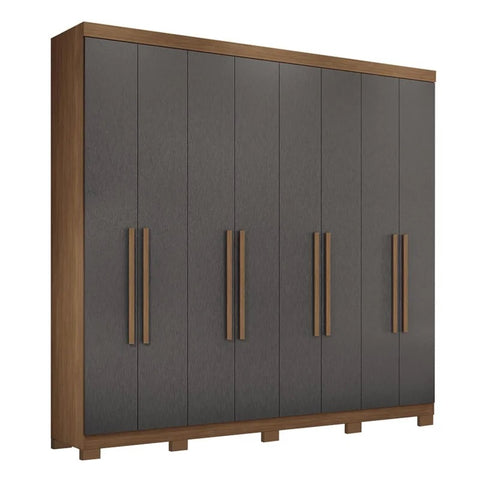 Wardrobe New Master 8.4 163248P 8 Doors With 4 Drawers  Jatoba/Grafite  (Limited 3 Months Warranty)