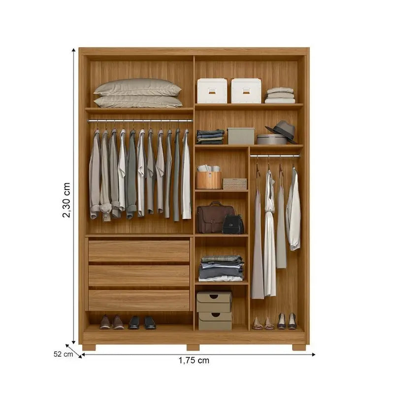 Wardrobe Colorado 044031.7  Freijo/ Grey  (Limited 3 Months Warranty)