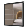 Wardrobe Mp4269.003 2 Doors With 4 Drawers  218*200*51Cm Black  (Limited 3 Months Warranty)