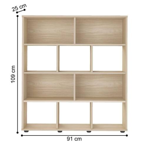 Bookcase Book 4608 Ten Niches  91*25*109Cm Natural  (Limited 3 Months Warranty)