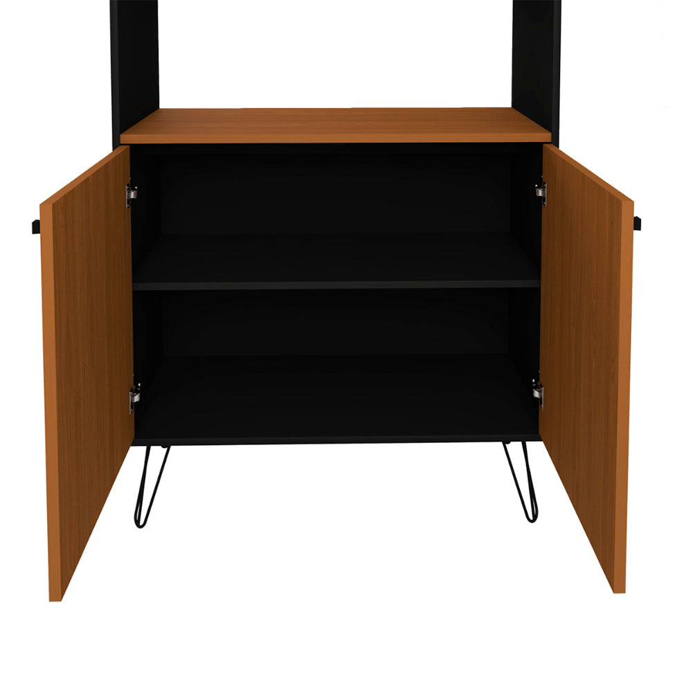 Bookcase Hit 6195 2 Doors With 1 Internal Shelf  90*36*183Cm Freijo/Black  (Limited 3 Months Warrantyhit 6195